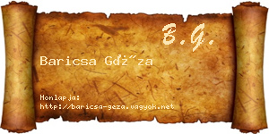 Baricsa Géza névjegykártya