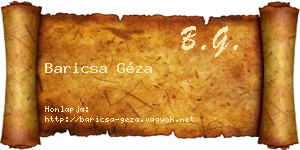 Baricsa Géza névjegykártya