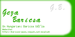 geza baricsa business card
